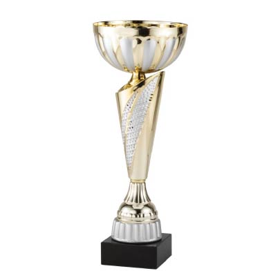 Gold Cup with Silver Strips