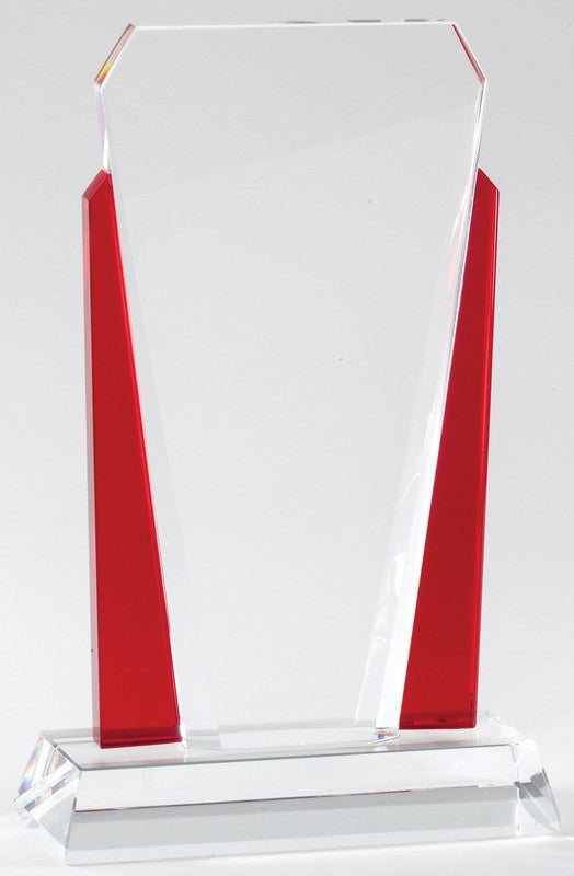 10" RED STRIP CRYSTAL AWARD