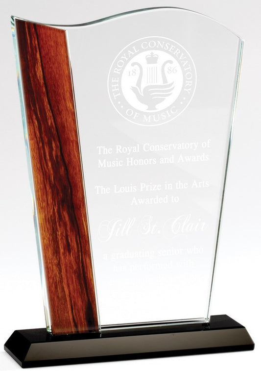 8.25" Wave Crystal with Wood Edge