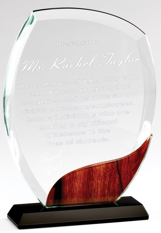 Scallop Top Crystal with Woodtone Accents