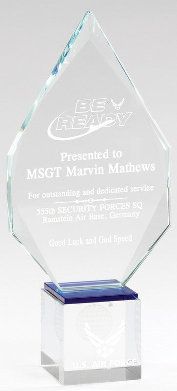 Arrowhead Crystal with Blue Accent Base