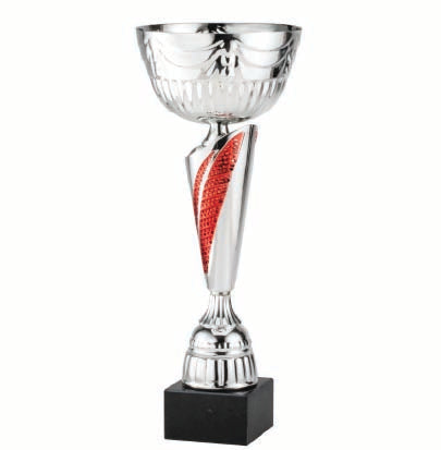 Red Stripes on Silver Cup