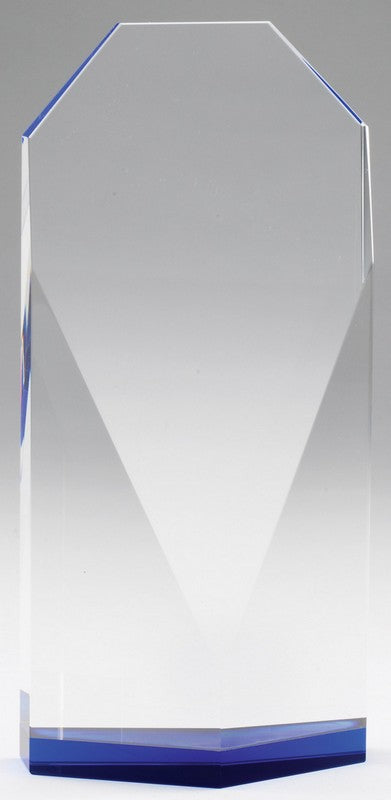 Diamond Face Crystal Award (Blue)